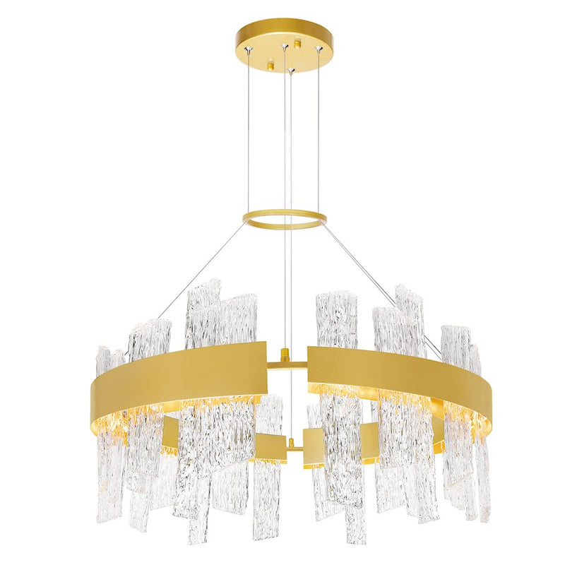 CWI Lighting Guadiana 32" Chandelier, Satin Gold/Clear
