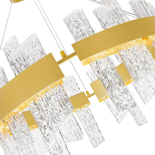 CWI Lighting Guadiana 32" Chandelier, Satin Gold/Clear