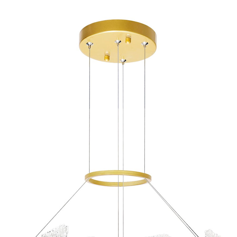 CWI Lighting Guadiana 32" Chandelier, Satin Gold/Clear