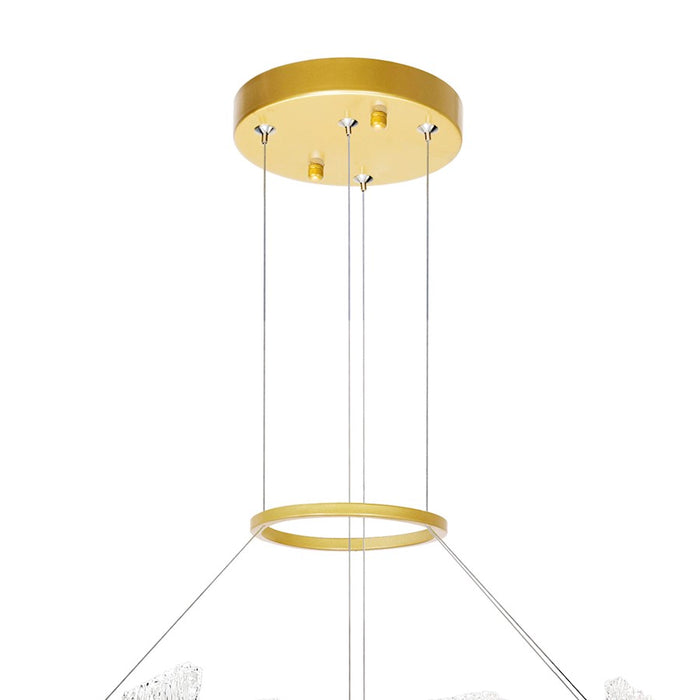 CWI Lighting Guadiana 32" Chandelier, Satin Gold/Clear