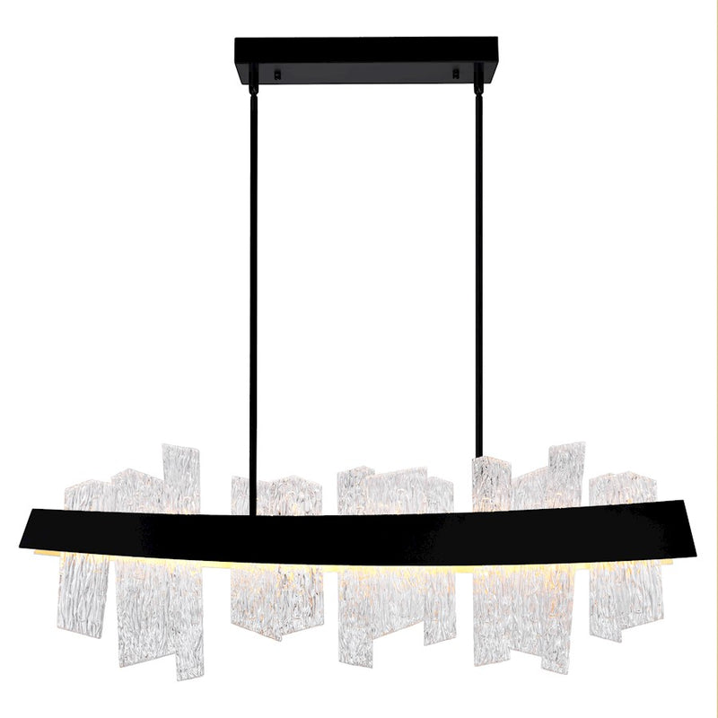 CWI Lighting Guadiana 39" Chandelier, Black/Satin Gold/Clear
