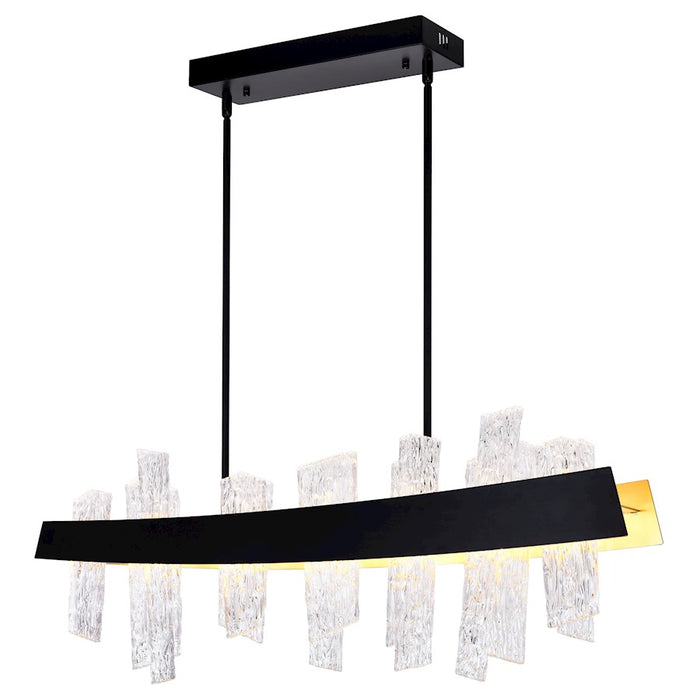 CWI Lighting Guadiana 39" Chandelier, Black/Satin Gold/Clear