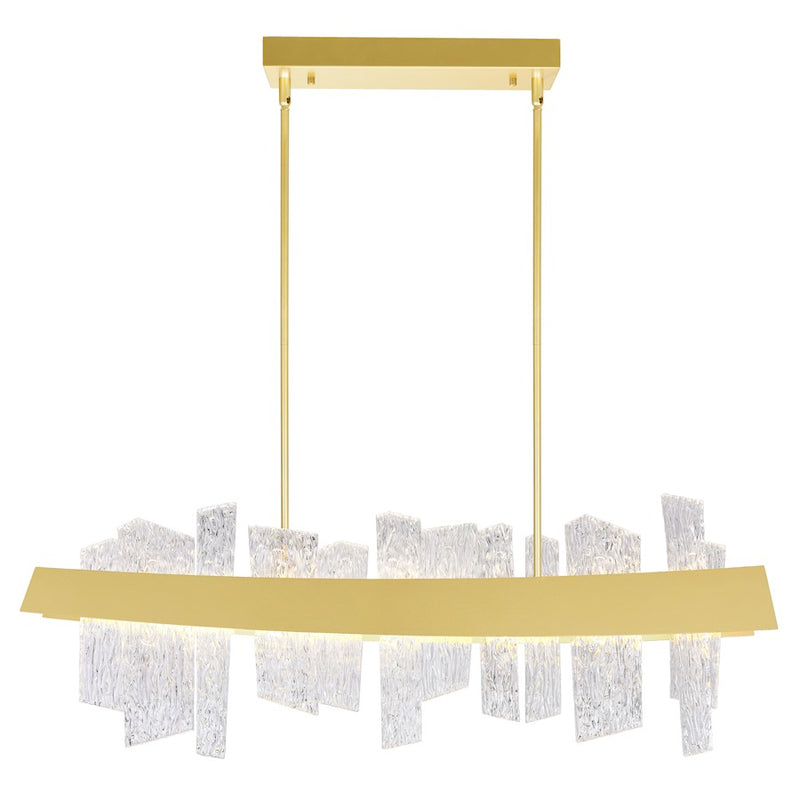 CWI Lighting Guadiana 39" Chandelier, Satin Gold/Clear