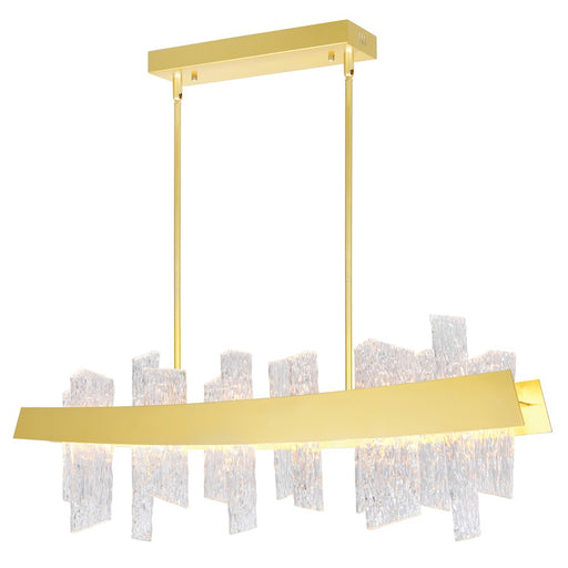 CWI Lighting Guadiana 39" Chandelier, Satin Gold/Clear