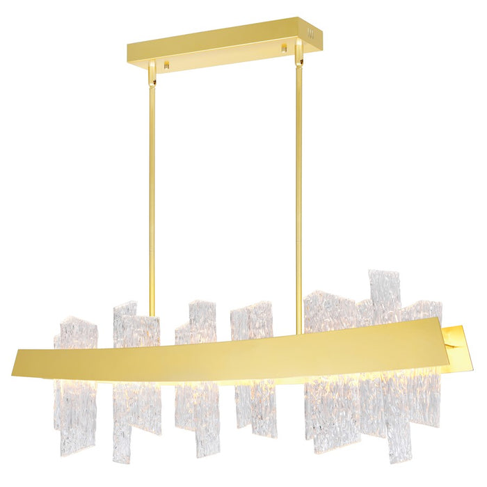 CWI Lighting Guadiana 39" Chandelier, Satin Gold/Clear