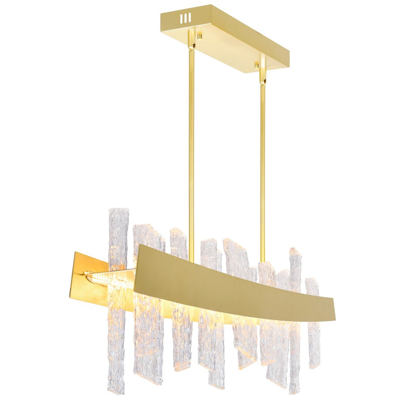 CWI Lighting Guadiana 39" Chandelier, Satin Gold/Clear
