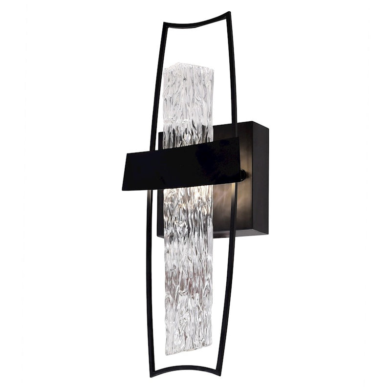 CWI Lighting Guadiana Wall Light, Black/Satin Gold/Clear