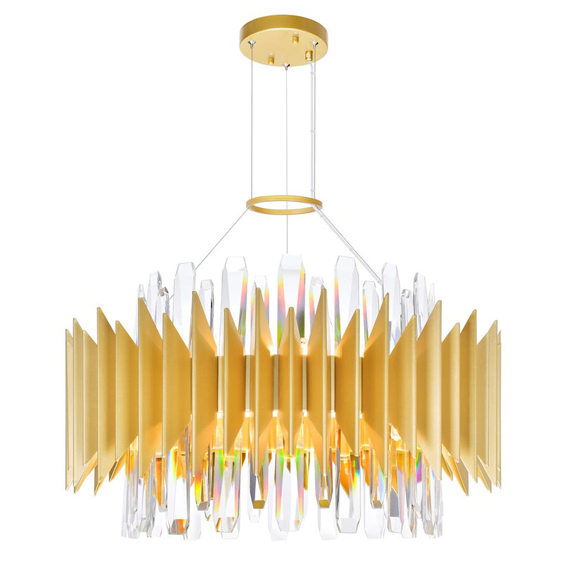 CWI Lighting Cityscape 12 Light Chandelier, Satin Gold