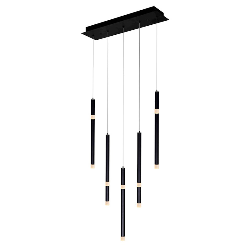CWI Lighting Flute 22" Chandelier, Black