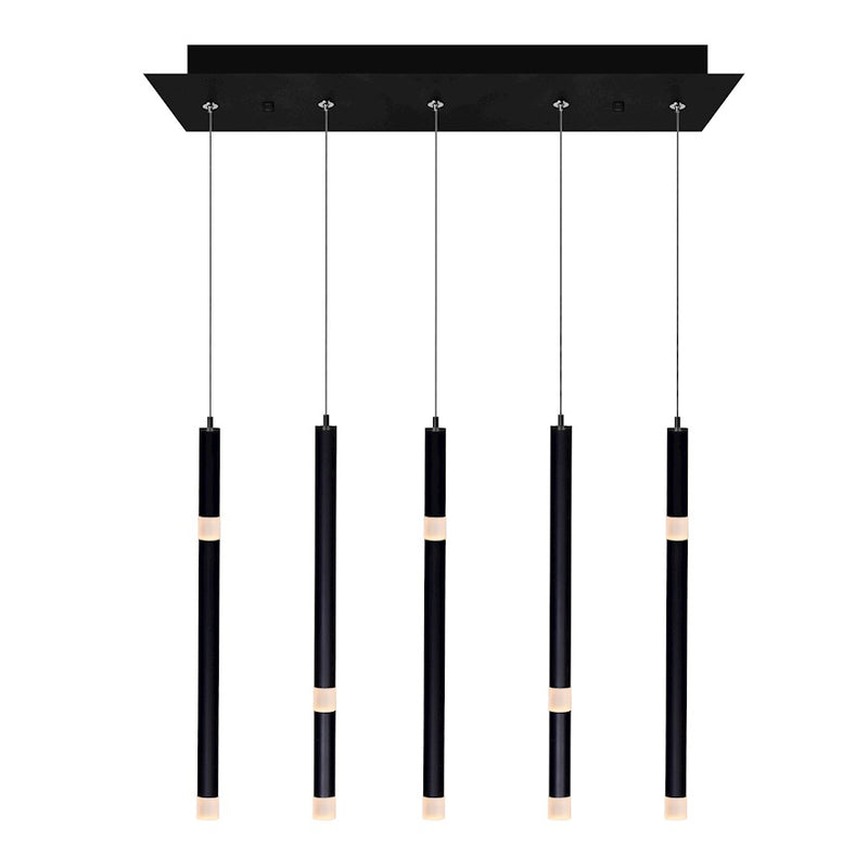 CWI Lighting Flute 22" Chandelier, Black