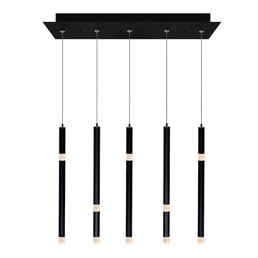 CWI Lighting Flute 22" Chandelier, Black
