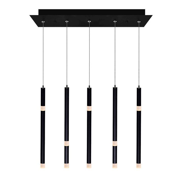 CWI Lighting Flute 22" Chandelier, Black