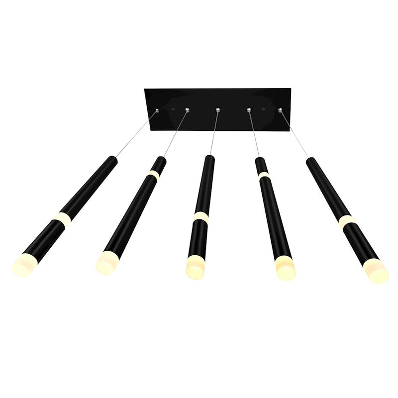 CWI Lighting Flute 22" Chandelier, Black