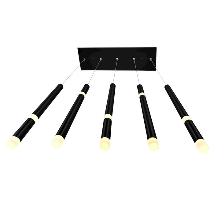 CWI Lighting Flute 22" Chandelier, Black