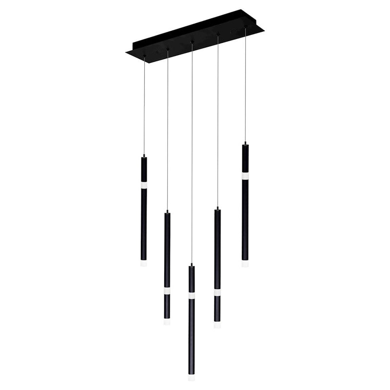 CWI Lighting Flute 22" Chandelier, Black
