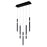CWI Lighting Flute 22" Chandelier, Black