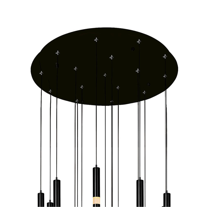 CWI Lighting Flute 24" Chandelier, Black