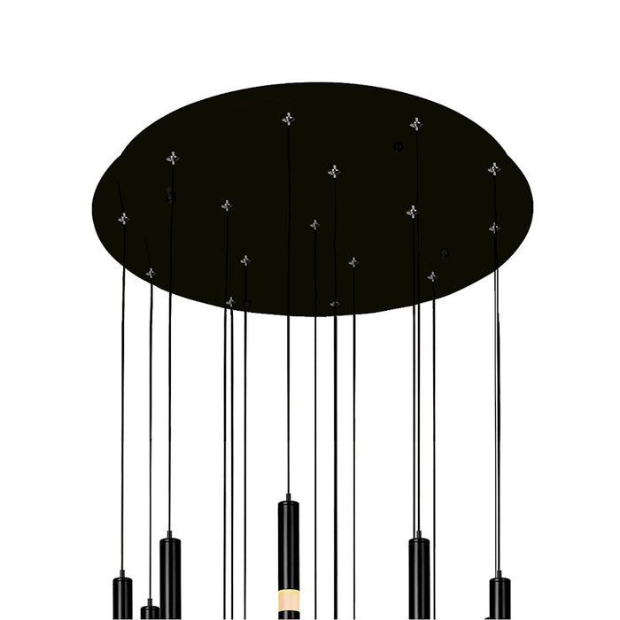CWI Lighting Flute 24" Chandelier, Black