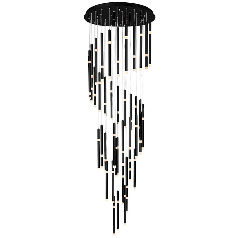 CWI Lighting Flute 30" Chandelier, Black