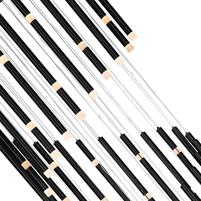 CWI Lighting Flute 30" Chandelier, Black