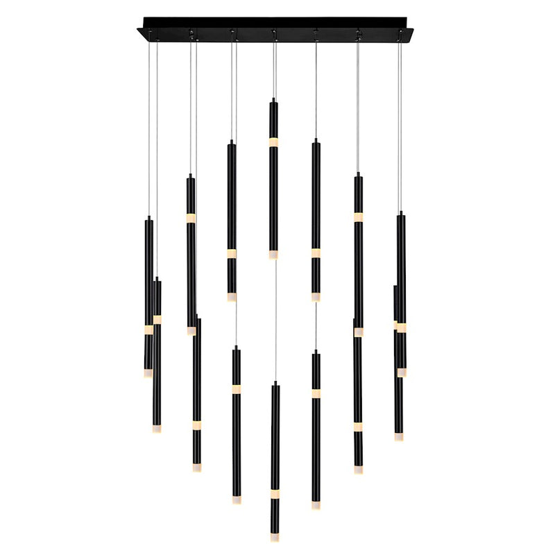 CWI Lighting Flute 32" Chandelier, Black