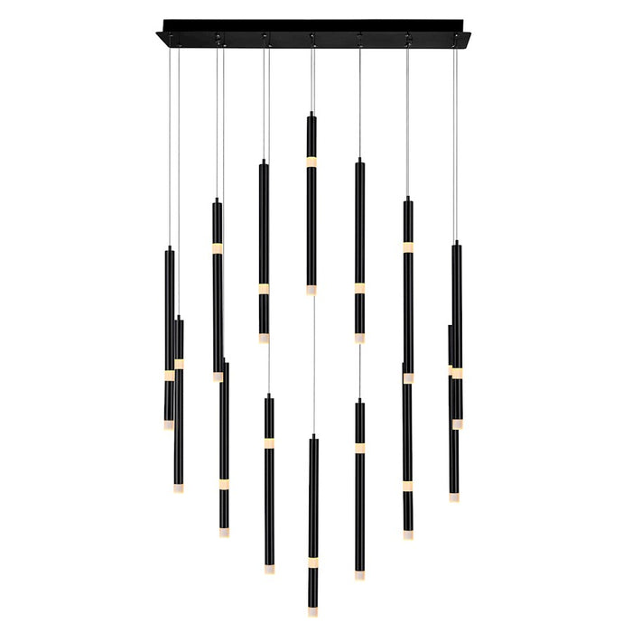 CWI Lighting Flute 32" Chandelier, Black - 1262P32-14-101