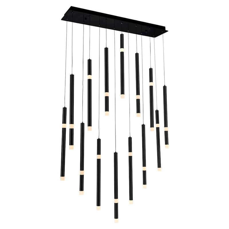 CWI Lighting Flute 32" Chandelier, Black