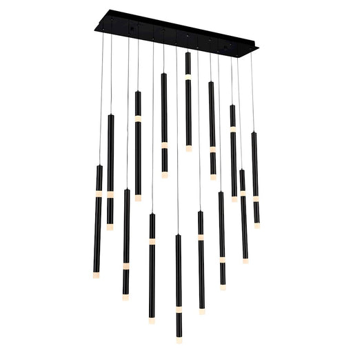 CWI Lighting Flute 32" Chandelier, Black