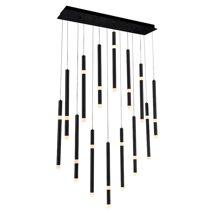 CWI Lighting Flute 32" Chandelier, Black