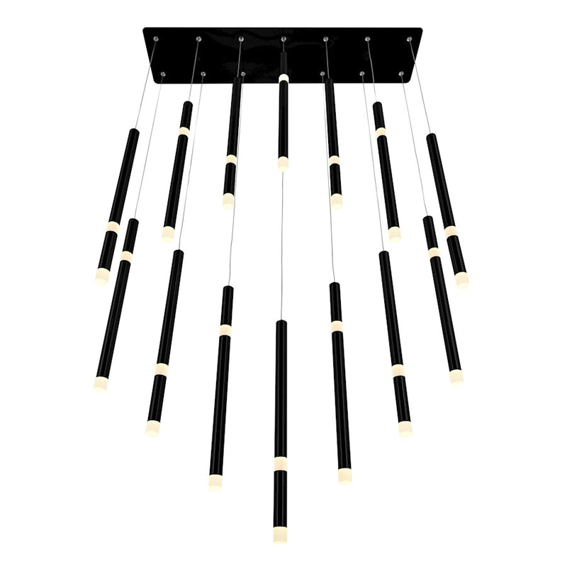 CWI Lighting Flute 32" Chandelier, Black
