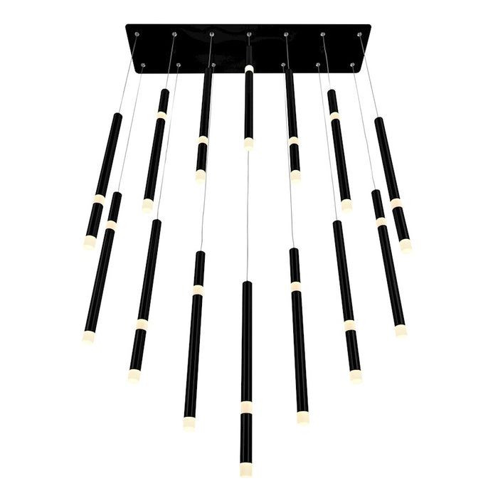 CWI Lighting Flute 32" Chandelier, Black