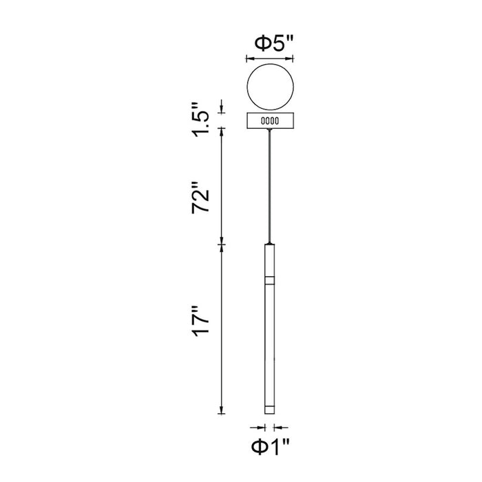 CWI Lighting Flute Pendant, Black