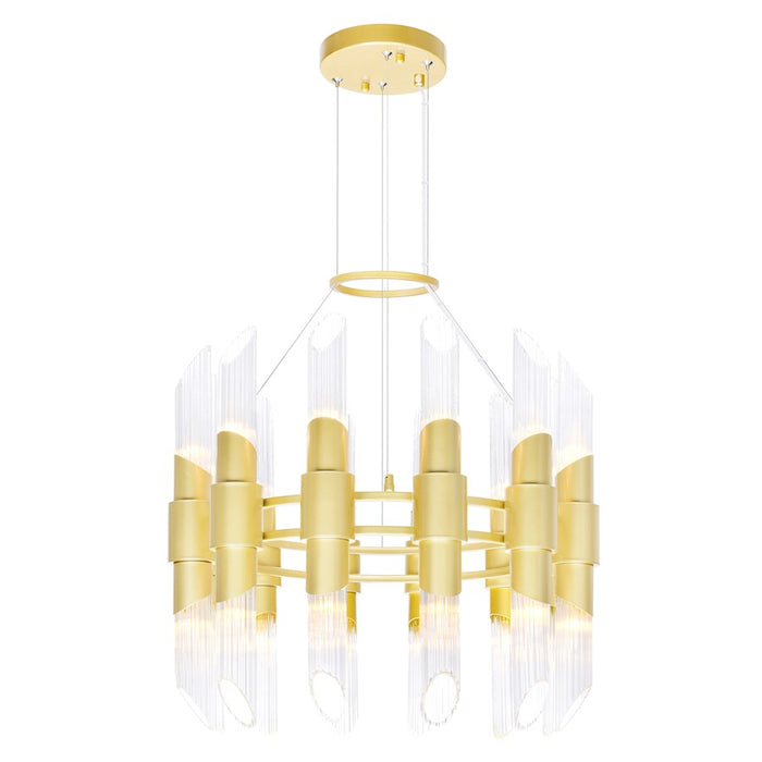 CWI Lighting Croissant 24 Light Chandelier, Satin Gold/Clear - 1269P24-24-602