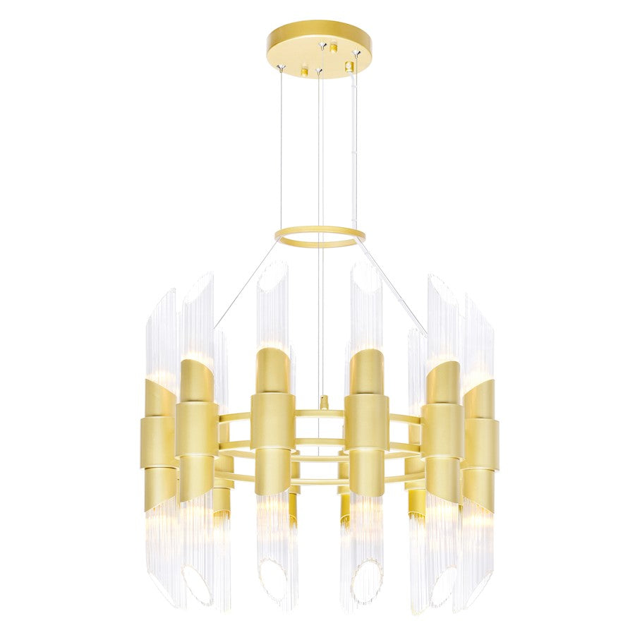 CWI Lighting Croissant 24 Light Chandelier, Satin Gold/Clear - 1269P24-24-602