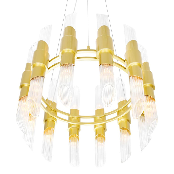 CWI Lighting Croissant 24 Light Chandelier, Satin Gold/Clear