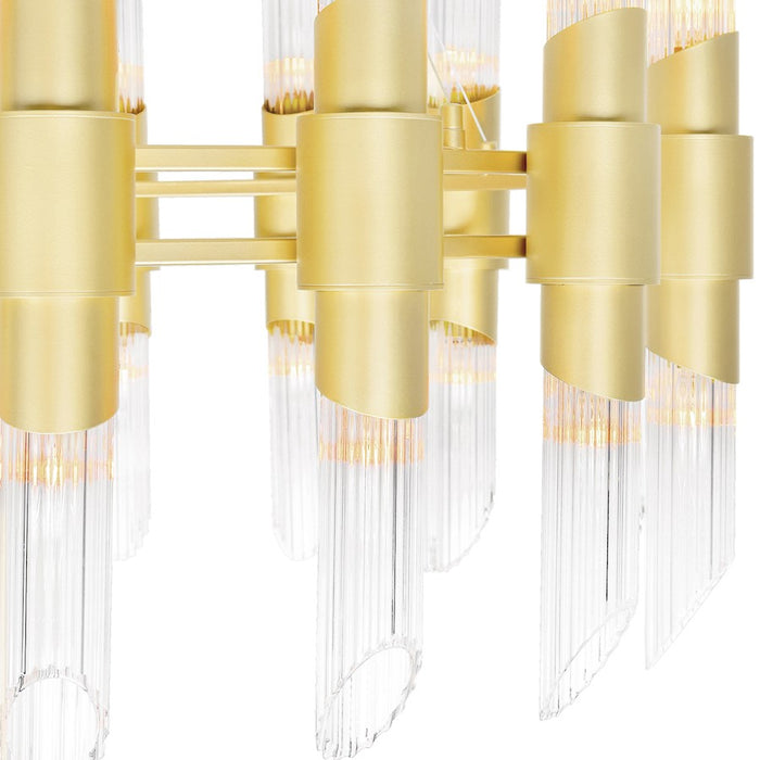 CWI Lighting Croissant 24 Light Chandelier, Satin Gold/Clear