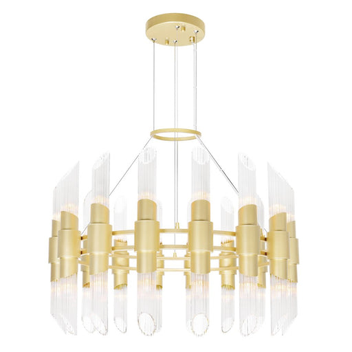 CWI Lighting Croissant 32 Light Chandelier, Satin Gold/Clear - 1269P32-32-602