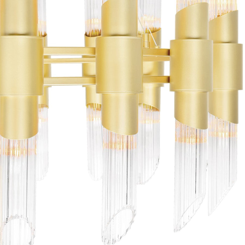 CWI Lighting Croissant 32 Light Chandelier, Satin Gold/Clear