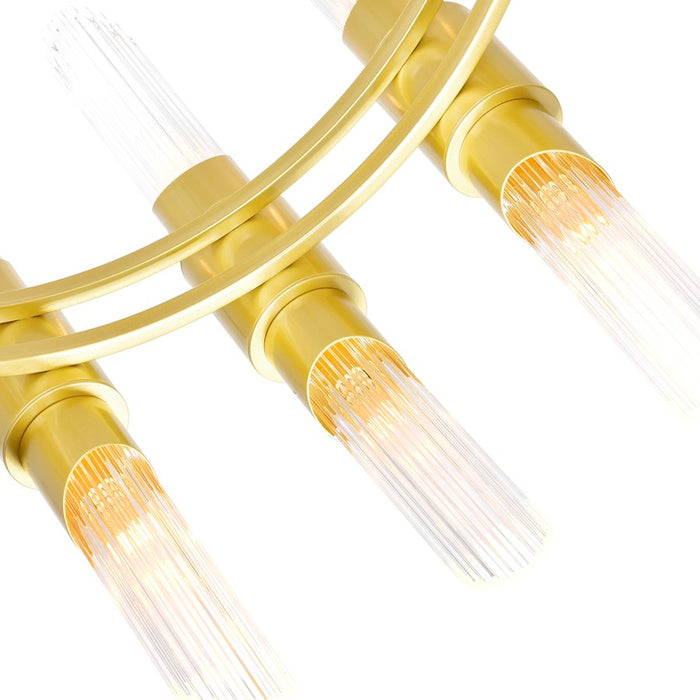 CWI Lighting Croissant 32 Light Chandelier, Satin Gold/Clear