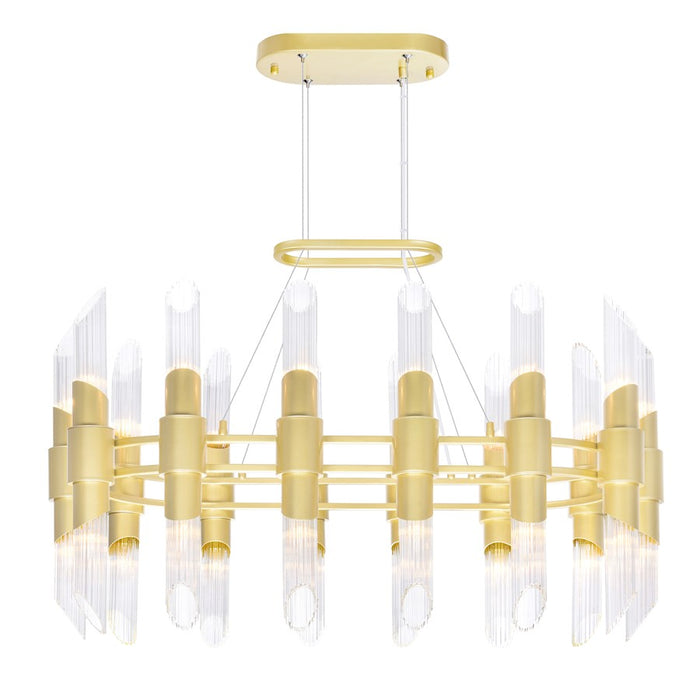 CWI Lighting Croissant 28 Light Chandelier, Satin Gold/Clear - 1269P39-28-602-O