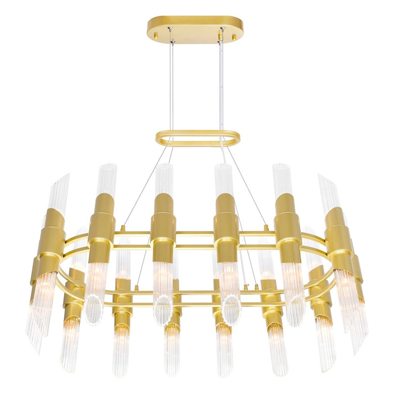 CWI Lighting Croissant 28 Light Chandelier, Satin Gold/Clear