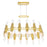 CWI Lighting Croissant 28 Light Chandelier, Satin Gold/Clear