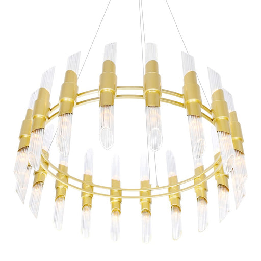 CWI Lighting Croissant 36 Light Chandelier, Satin Gold/Clear