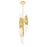 CWI Lighting Croissant 6 Light Pendant, Satin Gold/Clear