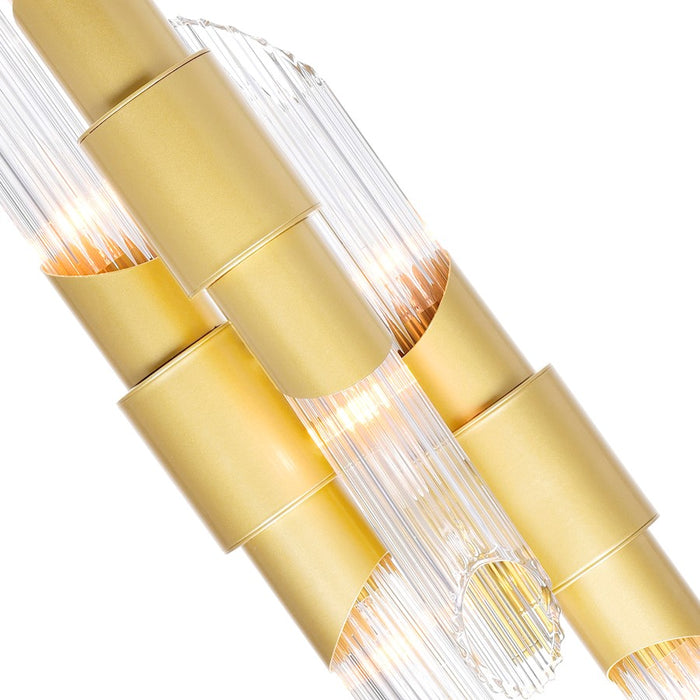 CWI Lighting Croissant 6 Light Pendant, Satin Gold/Clear