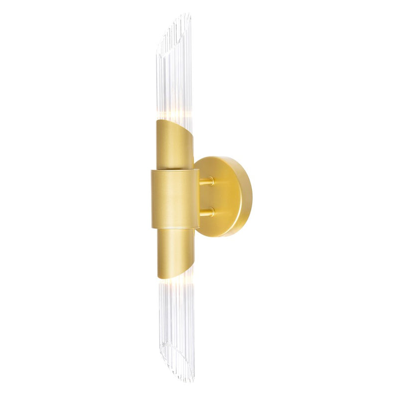 CWI Lighting Croissant 2 Light Wall Sconce, Satin Gold/Clear