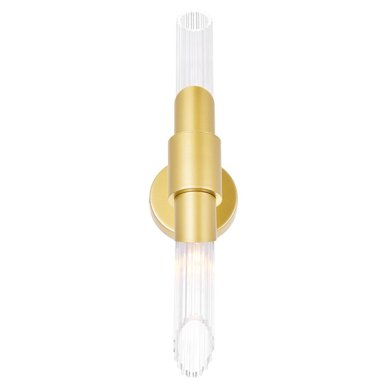 CWI Lighting Croissant 2 Light Wall Sconce, Satin Gold/Clear