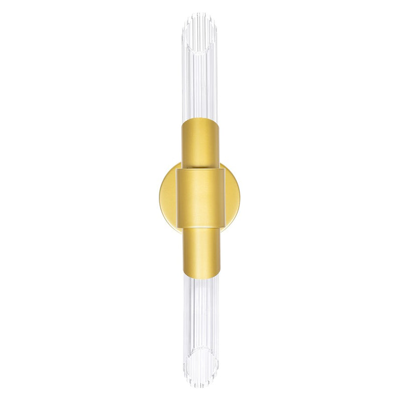 CWI Lighting Croissant 2 Light Wall Sconce, Satin Gold/Clear