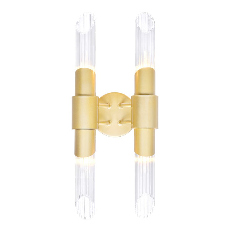 CWI Lighting Croissant 4 Light Wall Sconce, Satin Gold/Clear