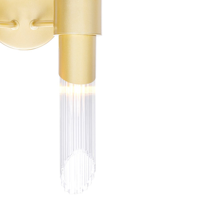 CWI Lighting Croissant 4 Light Wall Sconce, Satin Gold/Clear